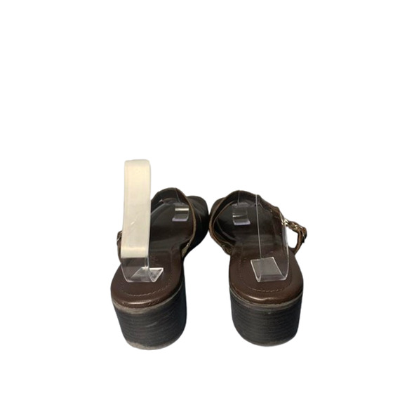 Easy Spirit Womens Brown Faux-Leather Slide Sandals Size 9M With Buckle - Picture 3 of 8